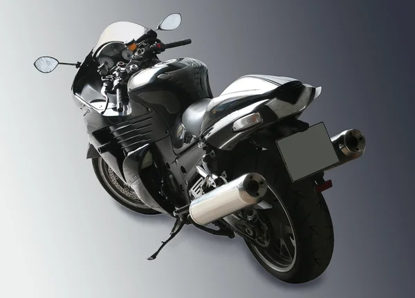 Мотоцикл на чорному градієнтному фоні — стокове фото
