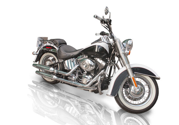 motorcycle on white background