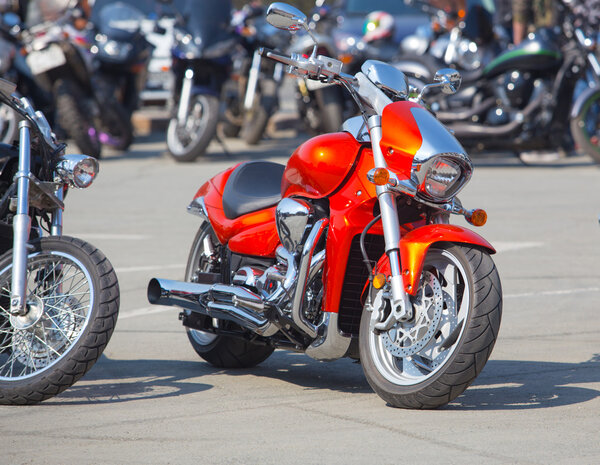 motorcycles on parking