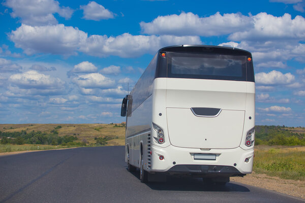 bus goes on  country highway