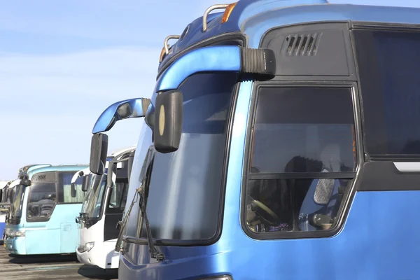 Tourist buses on parking — Stock Photo, Image