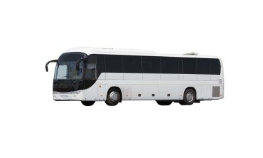 Beyaz arkaplanda otobüs