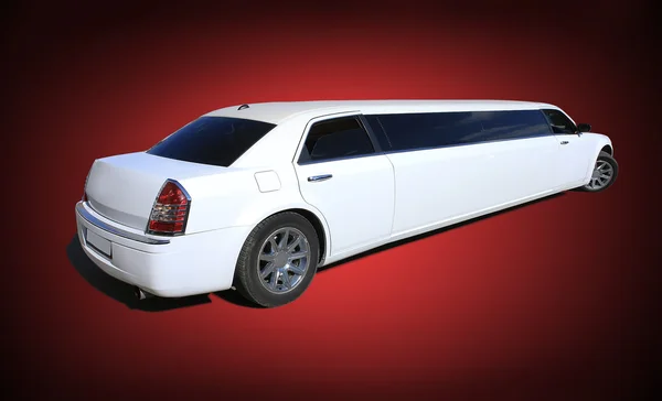 White limousine on red — Stock Photo, Image