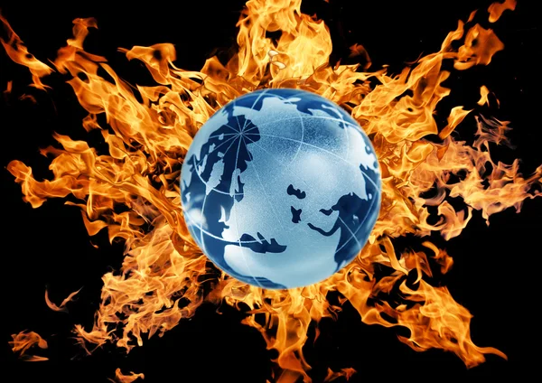 Mother Earth against a flame — Stock Photo, Image