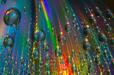 renkli arka plan üzerinde su damlaları