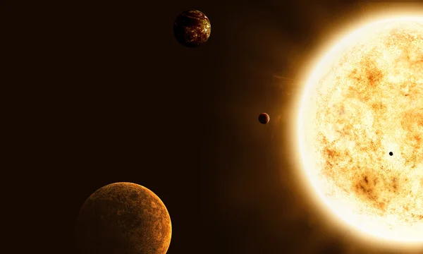 Солнце и планеты — стоковое фото