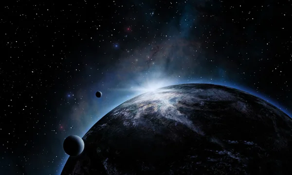 Космическое затмение планеты — стоковое фото