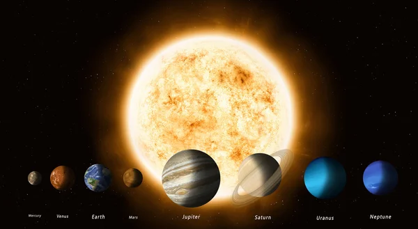 Сонця і планет Сонячної системи — стокове фото