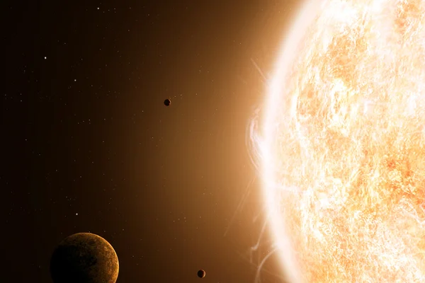 Солнце и планеты — стоковое фото