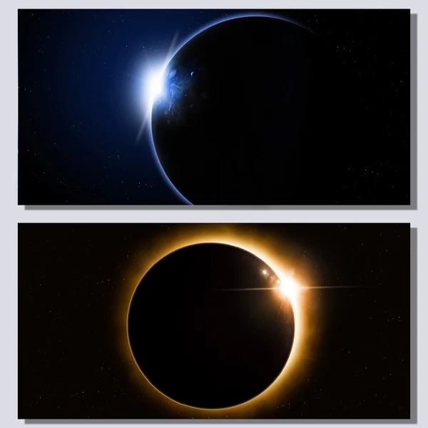 Banners de eclipse espacial —  Fotos de Stock