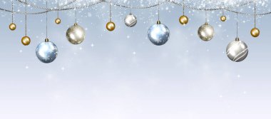 Sihirli kış tatili baloları Parlak noel afişi