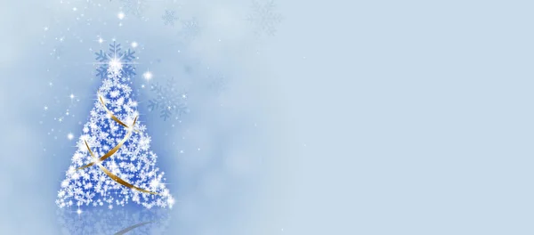 Vacaciones Invierno Nieve Árbol Brillante Banner Navidad — Foto de Stock