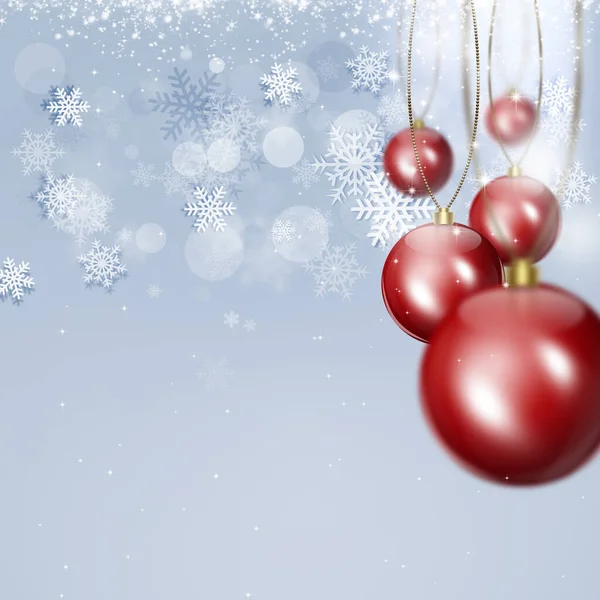 Winter Holiday Red Blurred Balls Christmas New Year Cards — Stock Photo, Image