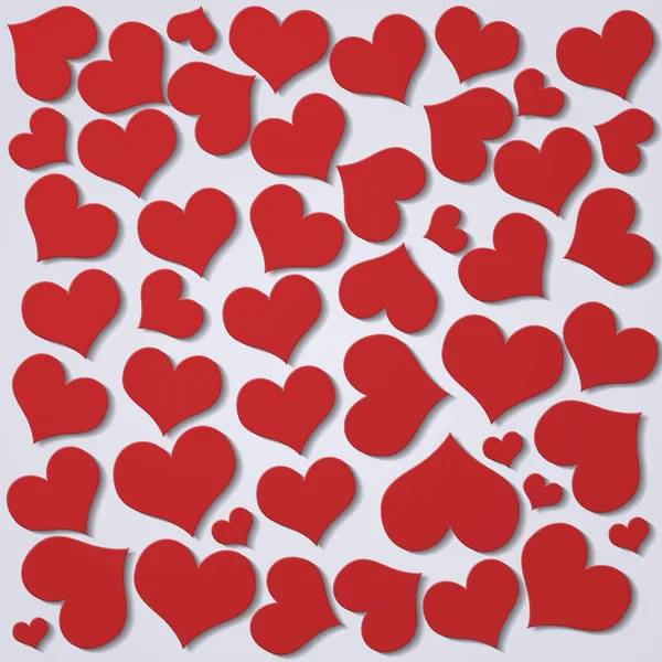 Saint Valentines Holiday Red Heart Shapes White Background — Stock Photo, Image
