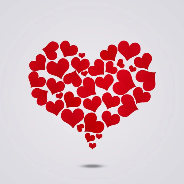 Sevgililer Günü Kırmızı Kalpler Bayram Hediyesi Kartı — Stok fotoğraf