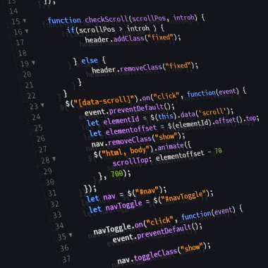 javascript websitesi kodlaması için ön uç ağ geliştirme programlama dili. karışık ortam arkaplanı
