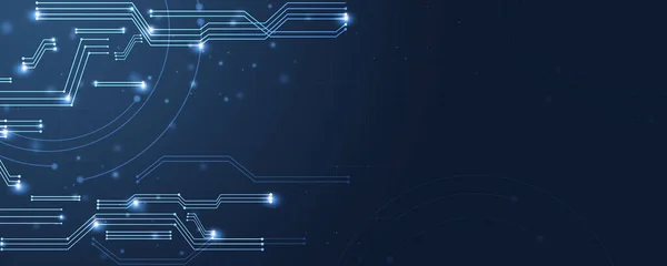 Cyber Global Concept Technologie Communicatie Blauw Business Banner — Stockfoto