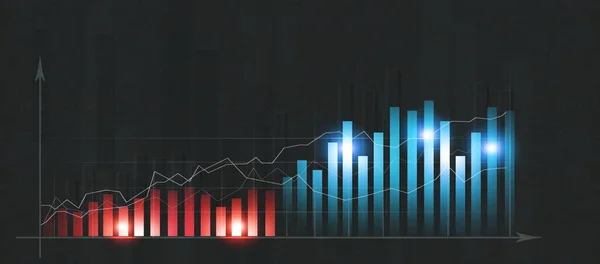 Business Stock Market Finance Bear Grow Candles Chart Banner — Stock Fotó