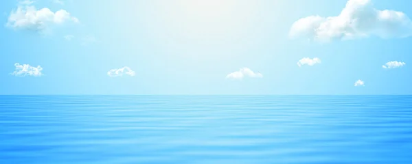 熱帯の海に浮かぶ青い海は冷たい夢のような美しさです 暖かい晴れた地平線のバナー — ストック写真