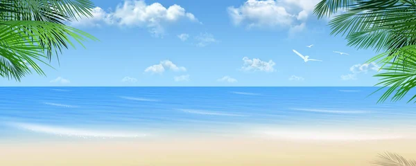 Prachtig Uitzicht Blauwe Water Oceaan Tropische Paradose Warme Zonnige Horizon — Stockfoto