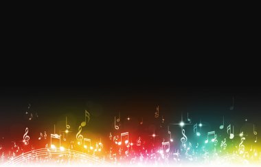 Çok renkli müzik notlar