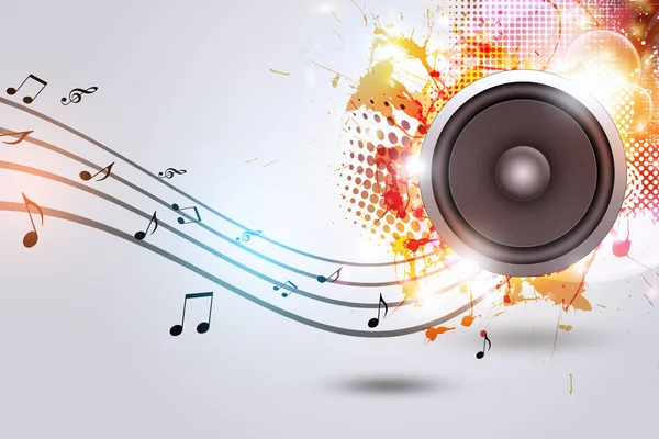 Sound Speaker with Music Notes — Stock Photo, Image
