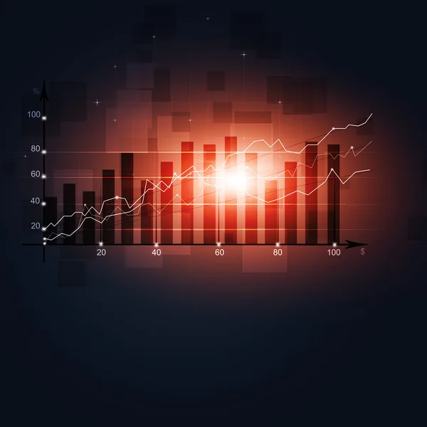 Diagrama de Finanças de Mercado — Fotografia de Stock