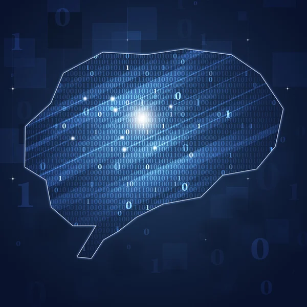 Binary Code Brain Concept Background — Stock Photo, Image