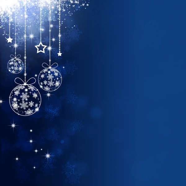 Голубые рождественские балы — стоковое фото