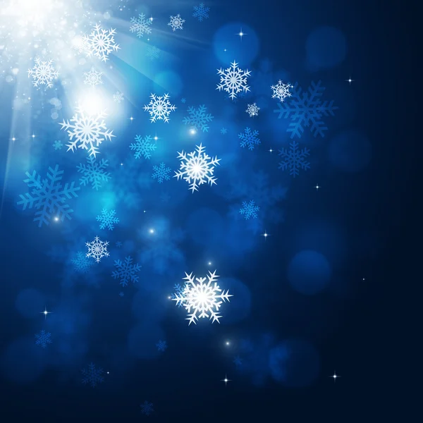Weihnachten Schnee blaue Karte — Stockfoto