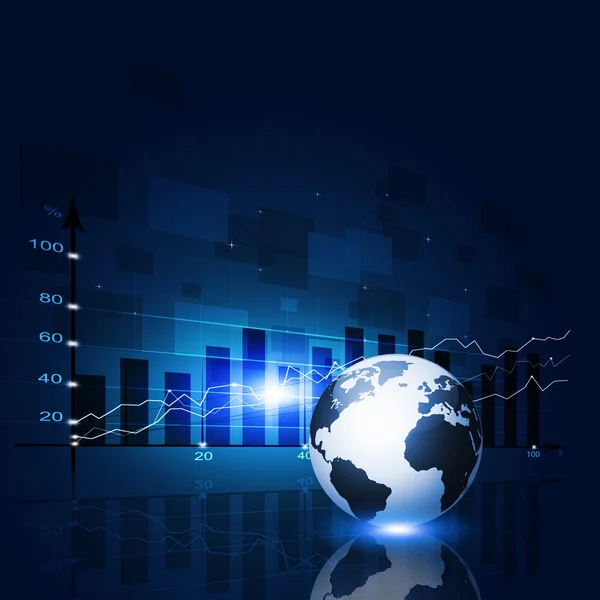 Piyasa Finans şeması mavi arka plan — Stok fotoğraf