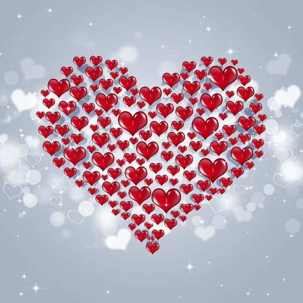 Hearts-Valentine czerwony — Zdjęcie stockowe