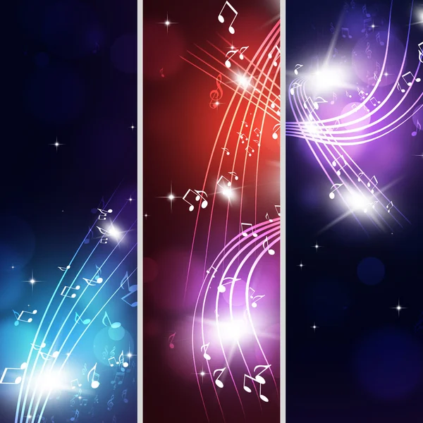 Multicolor Music Notes Banners — Stock Photo, Image