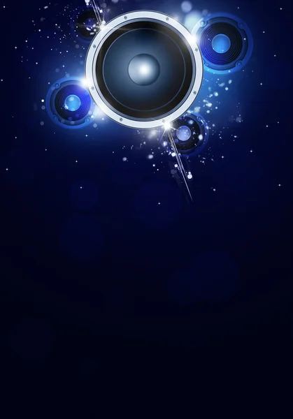 Party Musik blauer Hintergrund — Stockfoto
