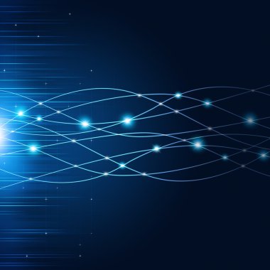 Soyut ağ iletişim mavi arka plan