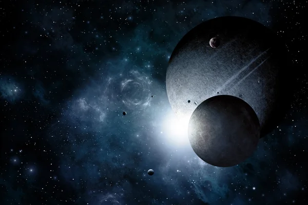 Mavi karanlık uzay arka plan