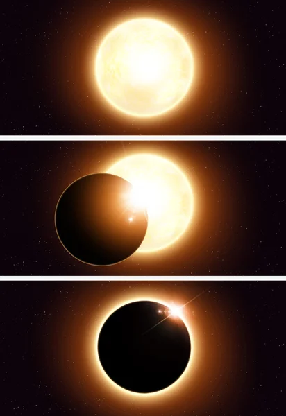 Space Eclipse Banners Stock Image