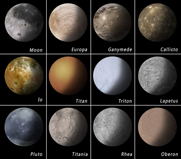 Güneş sistemi uydular — Stok fotoğraf