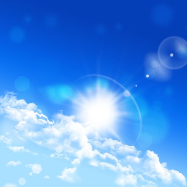 Parlak gökyüzü açı ufuk