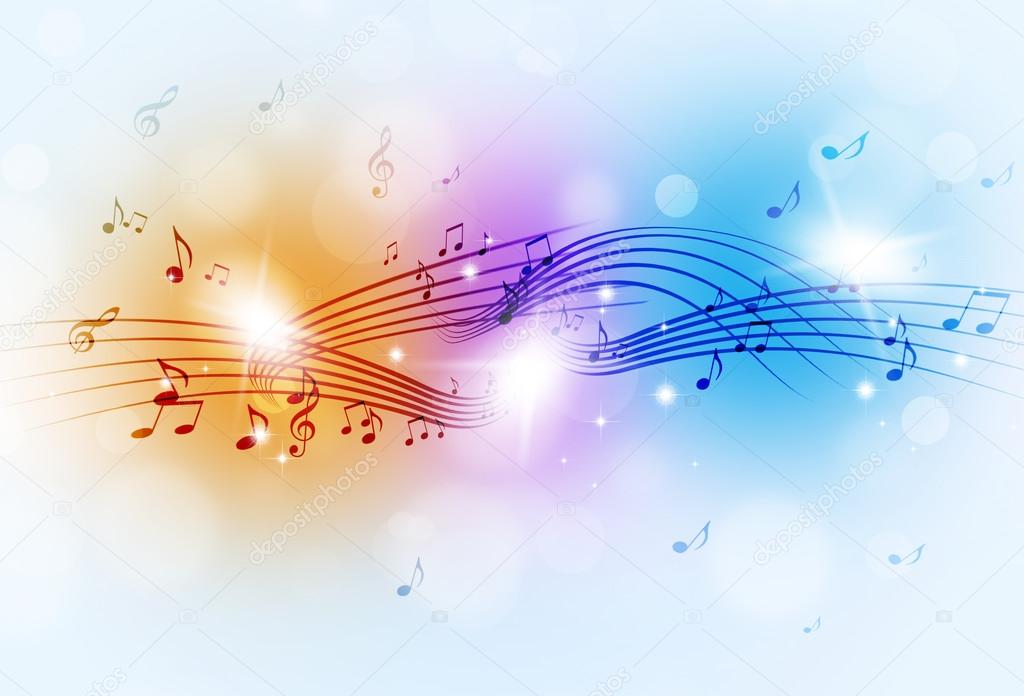 Music Notes Multicolor Background