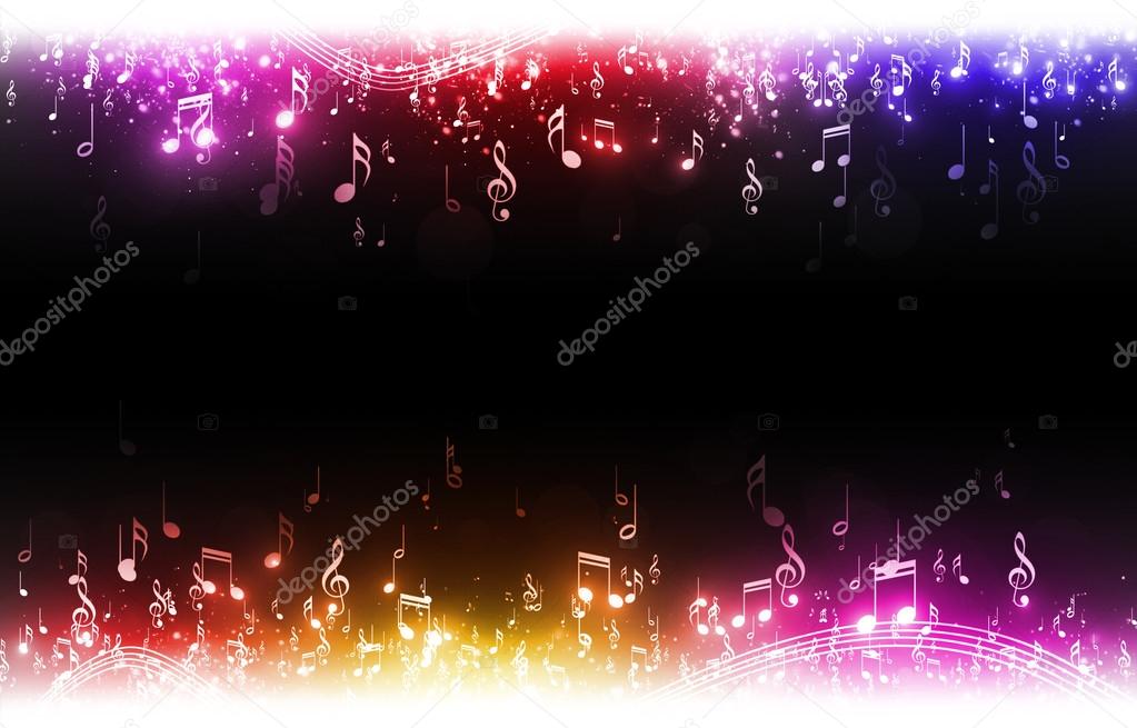 Multicolor Music Notes Background