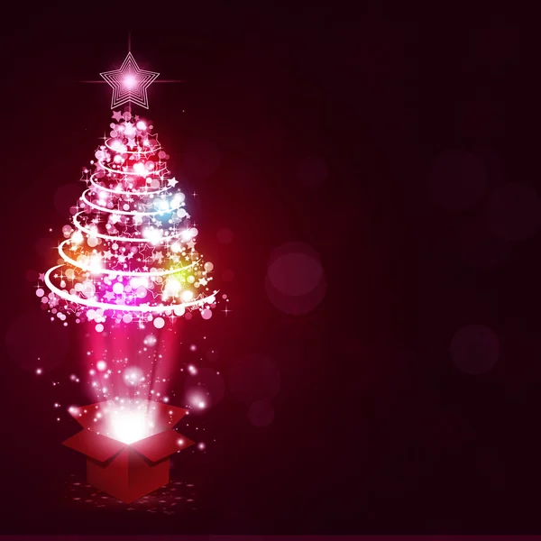 Magiczny dar Xmas tree — Zdjęcie stockowe