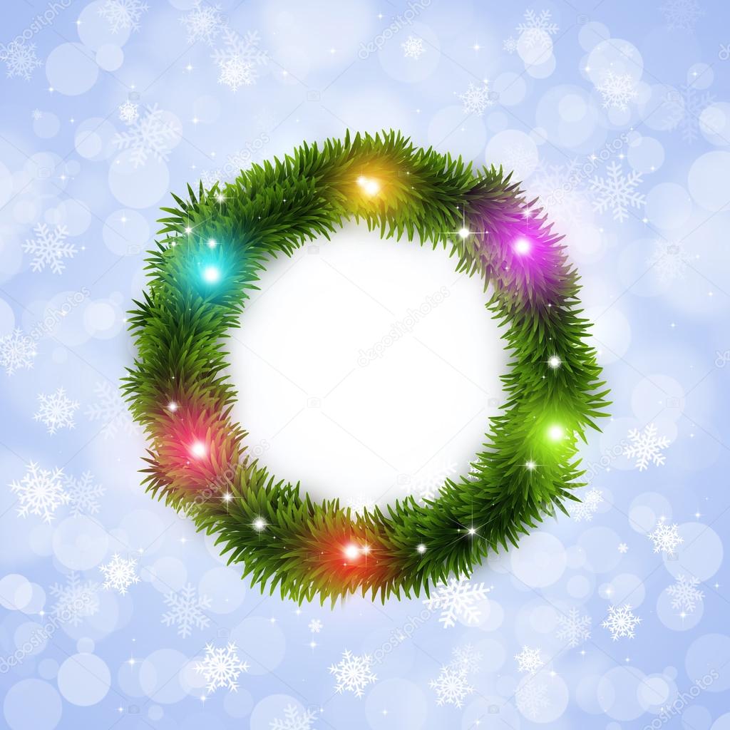 Christmas Tree Ring on Bright Background