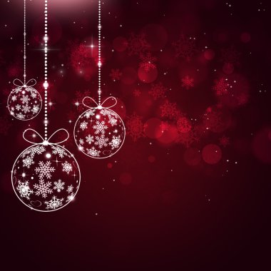 Noel topları kırmızı arka plan