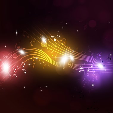 Muisc Not parlak sihirli arka planı