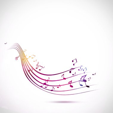 Parlak çok renkli müzik notlar