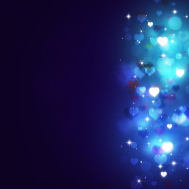 Soyut Sevgililer Bokeh mavi arka plan