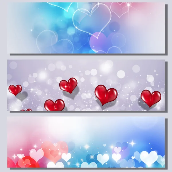 Multicolor Valentine Banners — Stockfoto