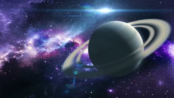 Uranus Och Saturnus Bakgrunden Vacker Nebulosa Animation — Stockvideo