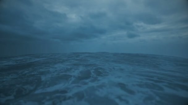 Furioso Océano Una Fuerte Tormenta Con Relámpagos Animación — Vídeo de stock